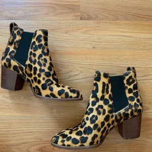 Madewell cheetah print leather booties size 7